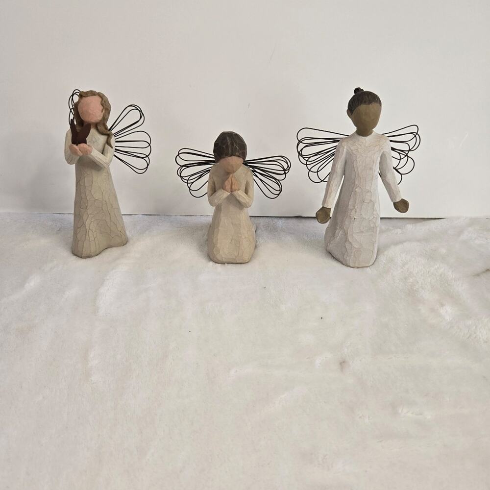Willow Tree Angels Set of 3 Susan Lordi Angel of Freedom Prayer Grace